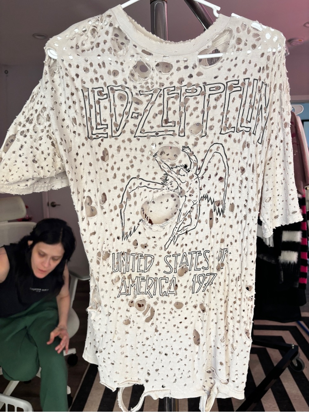 Led Zeppelin Distressed White Graphic Tee